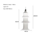 Dimension card for the 85 cm stacked silk hanging light