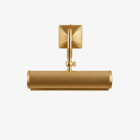 Short brass tube hung below a square backplate on a small pivot