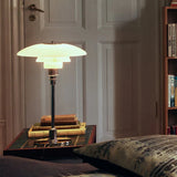 Frosted glass shade table lamp for living room