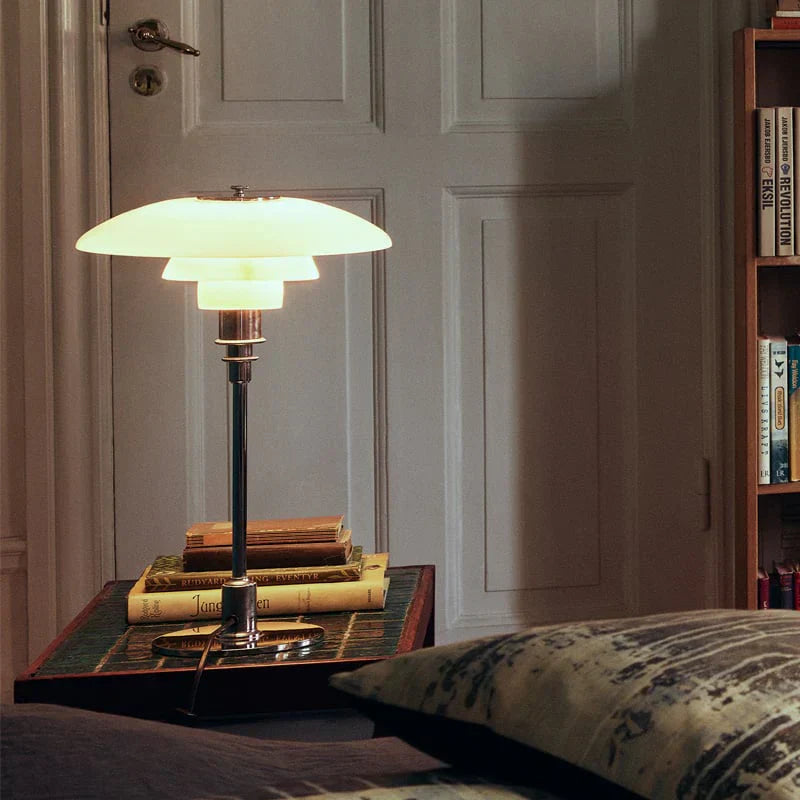 Frosted glass shade table lamp for living room
