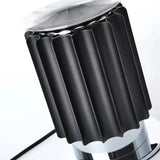 Aluminum and glass table lamp collection for living spaces