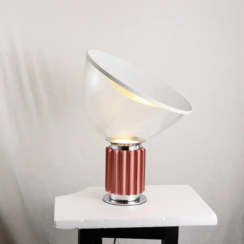 Table lamp on desk workspace setting