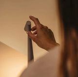 aluminum-body touch-control table lamp for nightstand decor