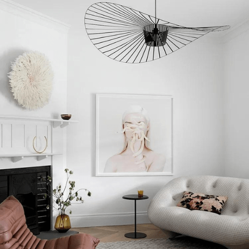 Art Deco Chandelier White Finish Option