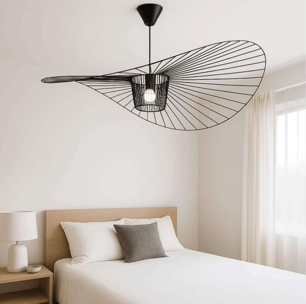 Modern Iron and Fabric Chandelier Art Deco