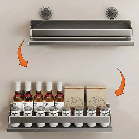 Vera Wall Mounted Suction Cup Spice Rack tool-free installation - OpalDwell