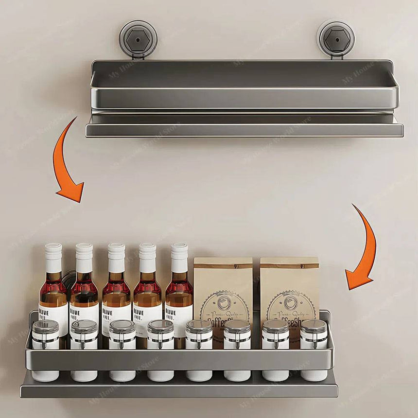Vera Wall Mounted Suction Cup Spice Rack tool-free installation - OpalDwell