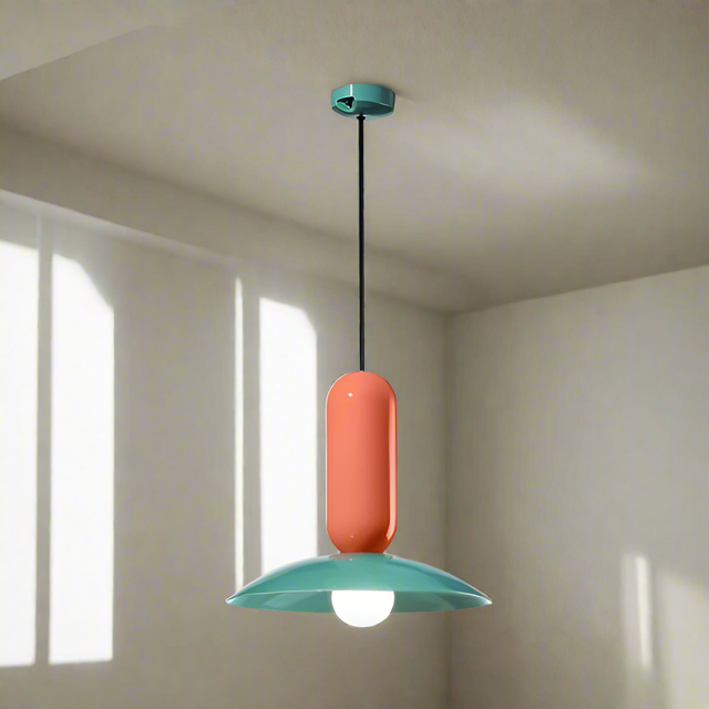 Macaron-inspired metal pendant light for kitchen