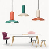 Colorful macaron-shaped pendant lamp for dining room