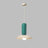Round metal pendant light close-up finish detail