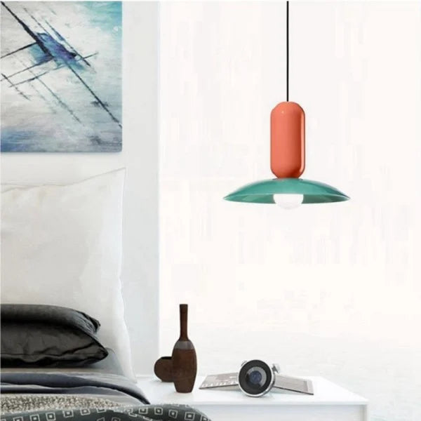 Metal pendant lamp dimensions and silhouette view
