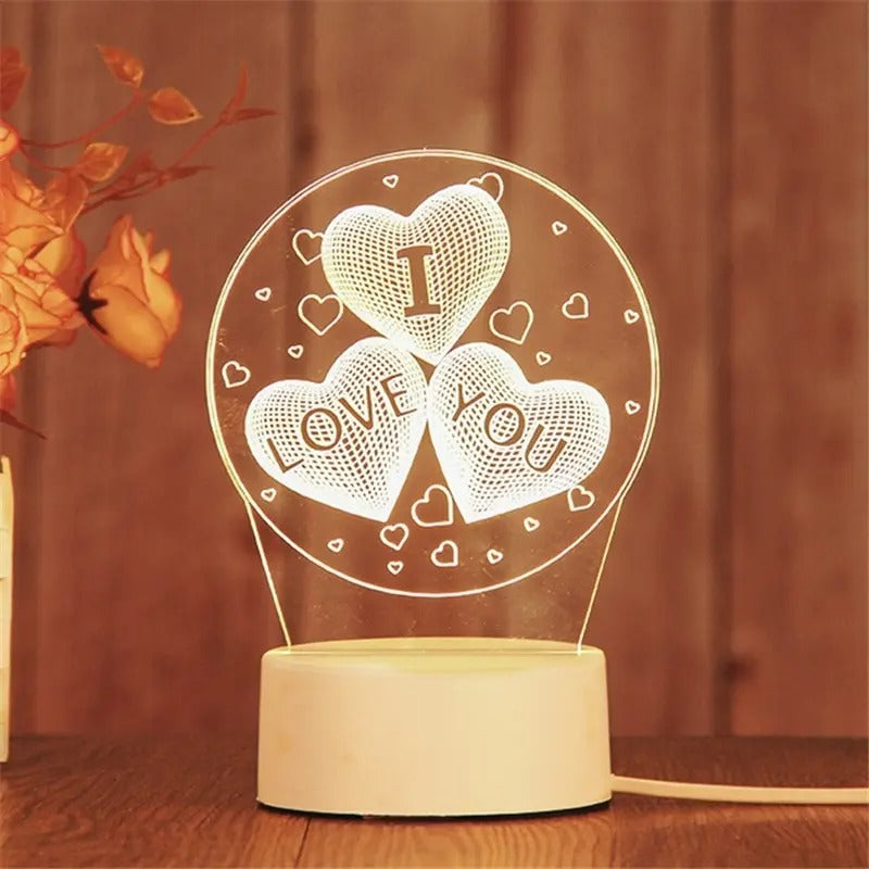 NovaHeart LED Acrylic Heart Lamp for Bedroom