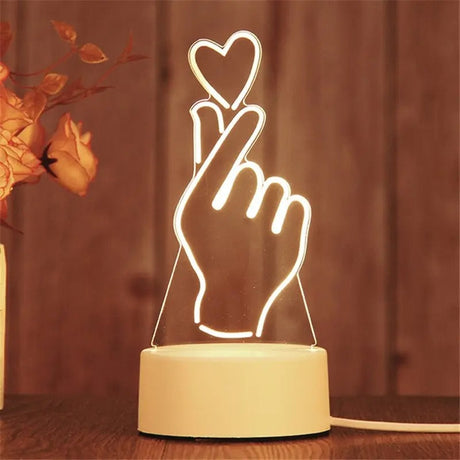Acrylic Heart Lamp Complete Product Display