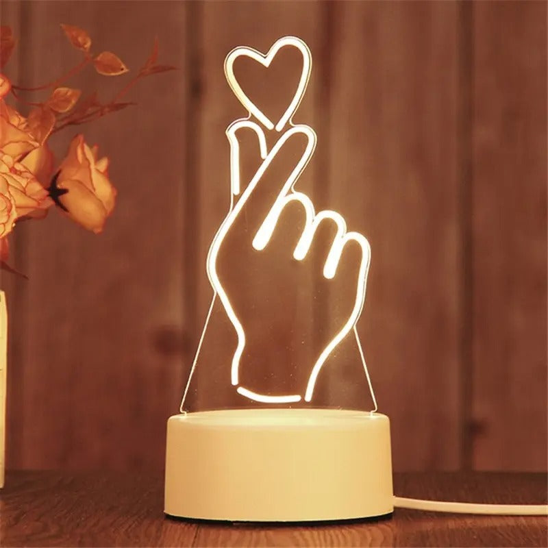 Acrylic Heart Lamp Complete Product Display