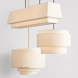 Liora Chandelier - Cloth Fabric Shade with Polished Chrome Frame