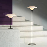 Iron and Glass Architectural Floor Lamp for Contemporary Homes