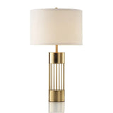 Brass and Linen Table Lamp for Living Room Lighting | OroDwell