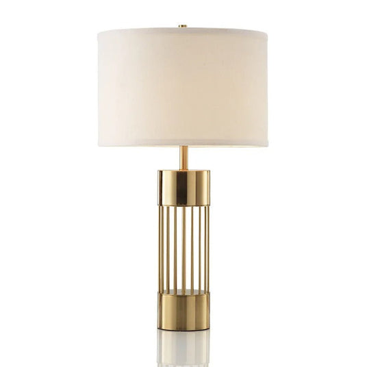 Brass and Linen Table Lamp for Living Room Lighting | OroDwell