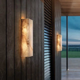 Marble outdoor wall sconce for gardens
