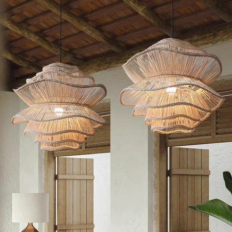 rattan chandelier for dining room home decor