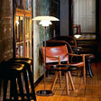 Parasol Iron and Glass Architectural Floor Lamp