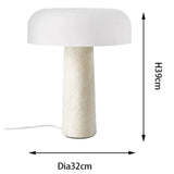 Marble table lamp warm LED glow view
