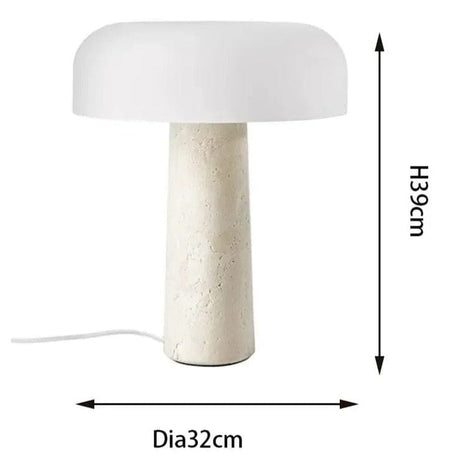 Marble table lamp warm LED glow view