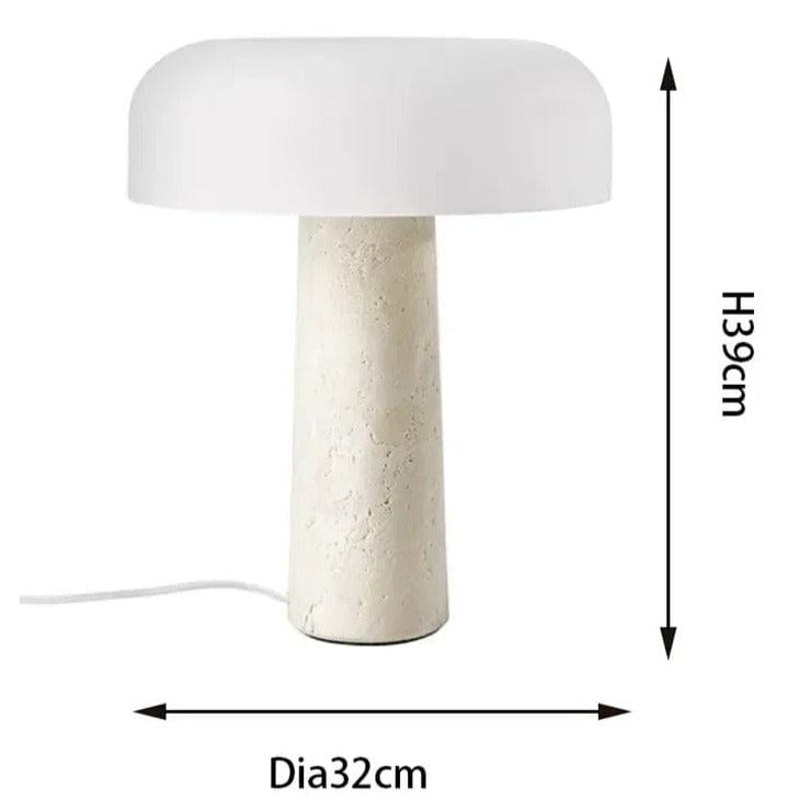 Marble table lamp warm LED glow view