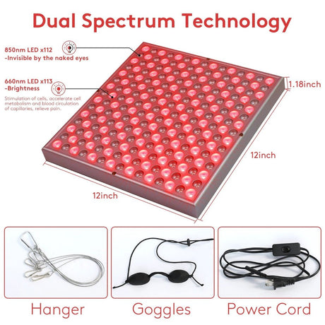 dual-wavelength LED light panel for fitness recovery routines
