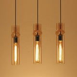 Ashen Flame Pendant Light with Smoke Gray Glass