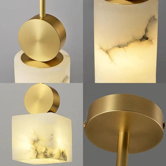 Marble and Gold Pendant Lamp for Dining Room