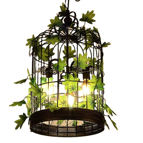 Black Cage Pendant Light for Living Room