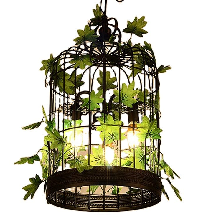 Black Cage Pendant Light for Living Room