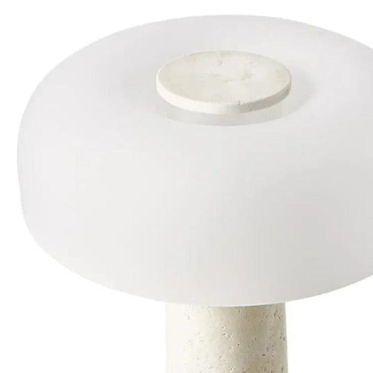 Marble table lamp natural stone base detail
