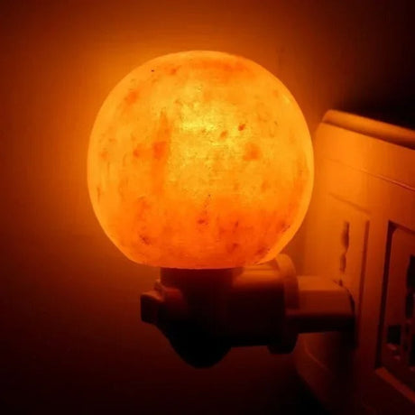 Salt Lamp Warm Glow in Bedroom Setting