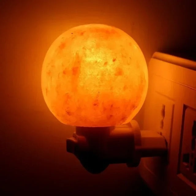 Salt Lamp Warm Glow in Bedroom Setting