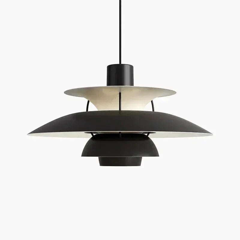 Cylinder pendant lamp brushed metal finish