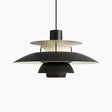 Cylinder pendant lamp brushed metal finish