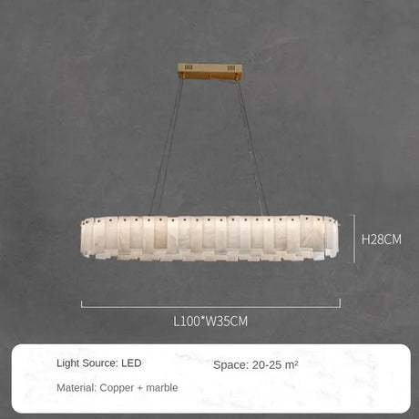 Dimension card for the 100 cm linear marble version