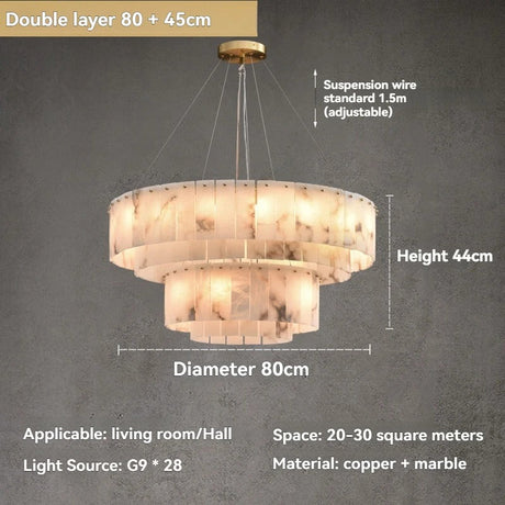 Dimension card for the two tier version, 80 cm over 45 cm