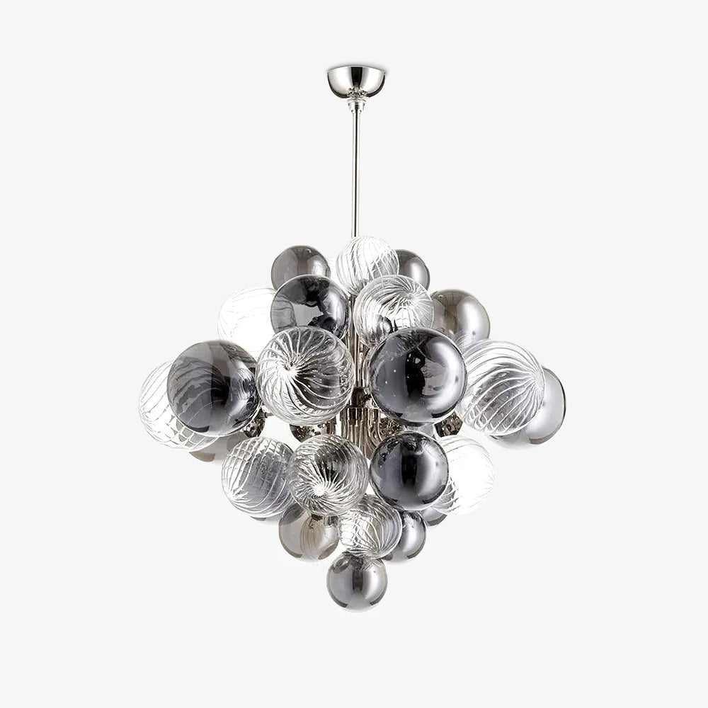 Black metal chandelier with sleek modern silhouette