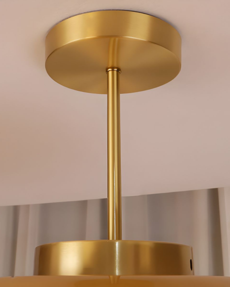 LumaBrass Frosted Glass Ceiling Light overall product view - OpalDwell