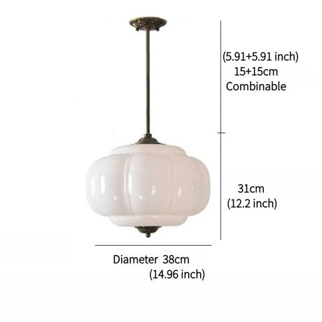 White shade shown with its 38 cm diameter and combinable rod marked out