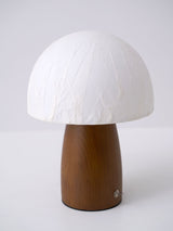 Mini table lamp seen in full against a plain background, dome and base