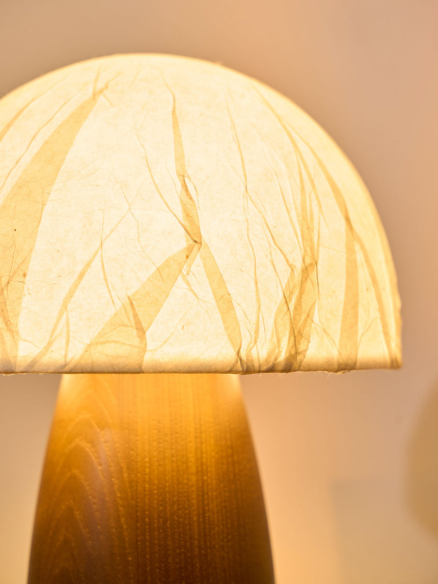 Close view of the folded paper texture with the lamp switched on