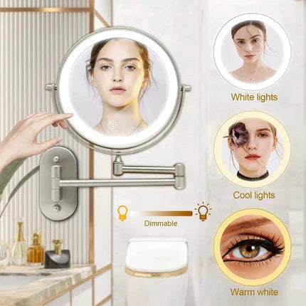 Gold stainless steel mirror for bathroom or dressing area