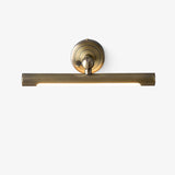 Mirror wall sconce in antique bronze, a short bar on a stepped round wall plate