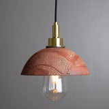 Ceramic dome pendant light - textured crackled finish
