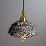 Ceramic dome pendant light - brass lamp holder
