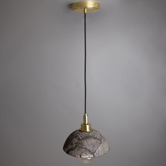 Ceramic dome pendant light - compact 20 cm silhouette